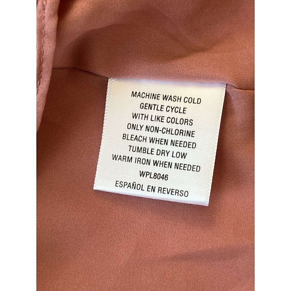 Bar III Cold Shoulder Chiffon Dress Bronzed Rose Size M NWT - Picture 4 of 11